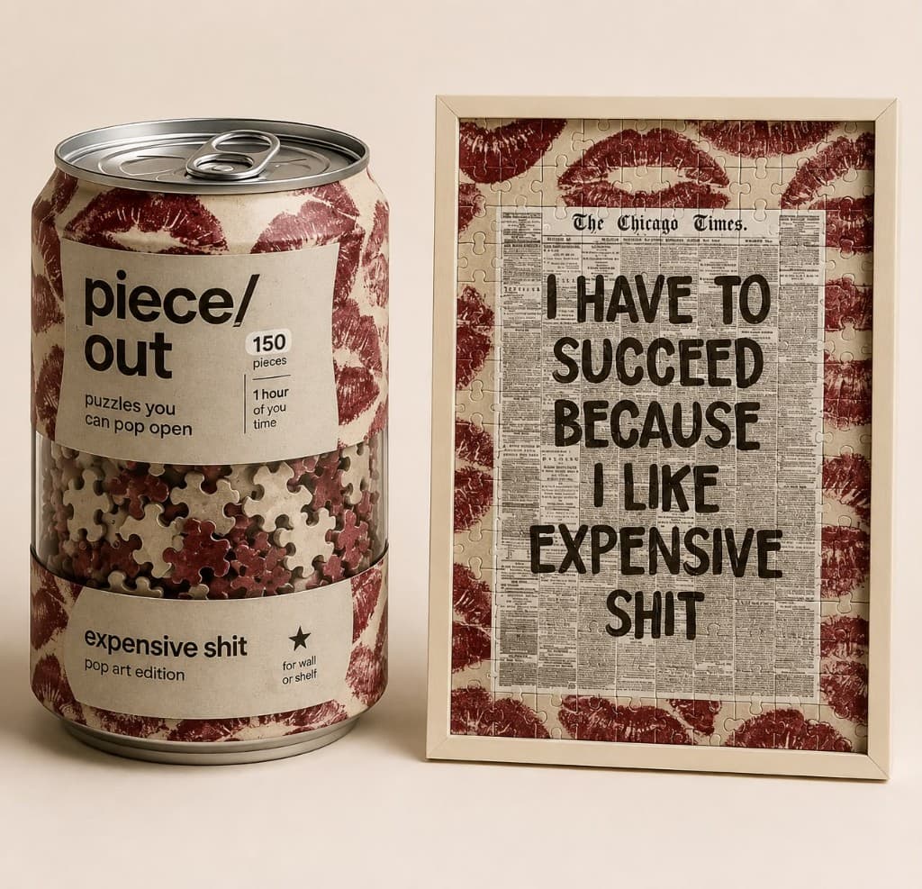 Expensive Shit puzzle can and framed art