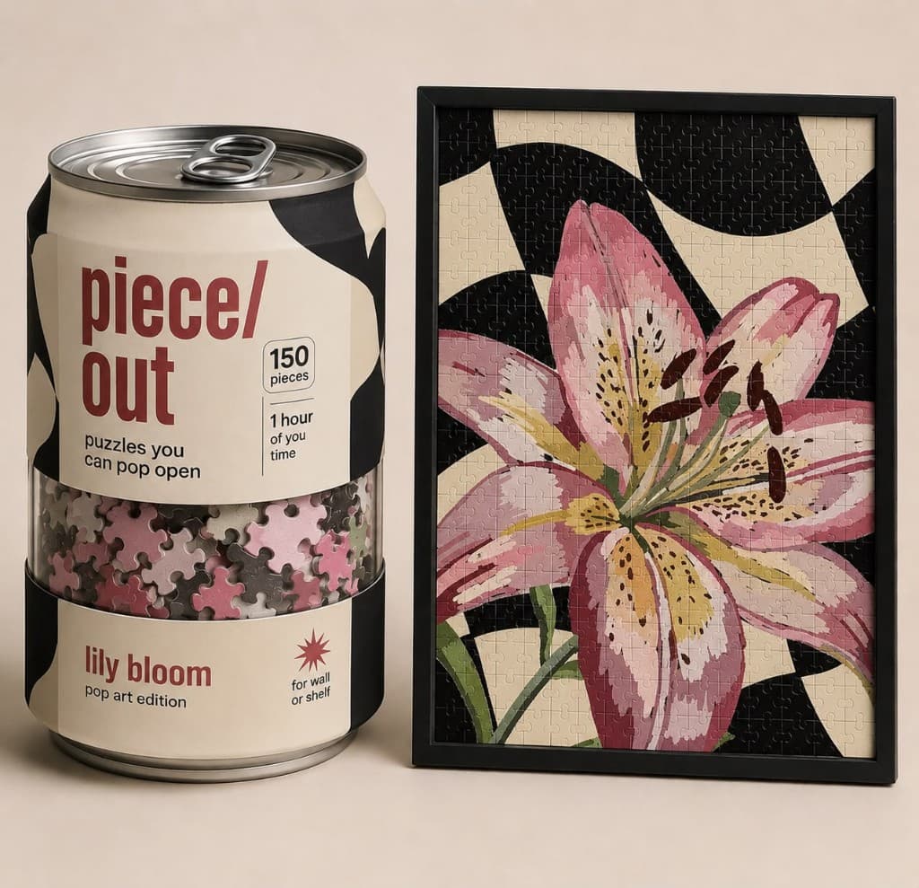Lily Bloom puzzle can and framed art